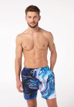 Mr GUGU & MISS GO Marble Shorts Da MareBlue Uomo Moda Mare GG782H00Z-K11
