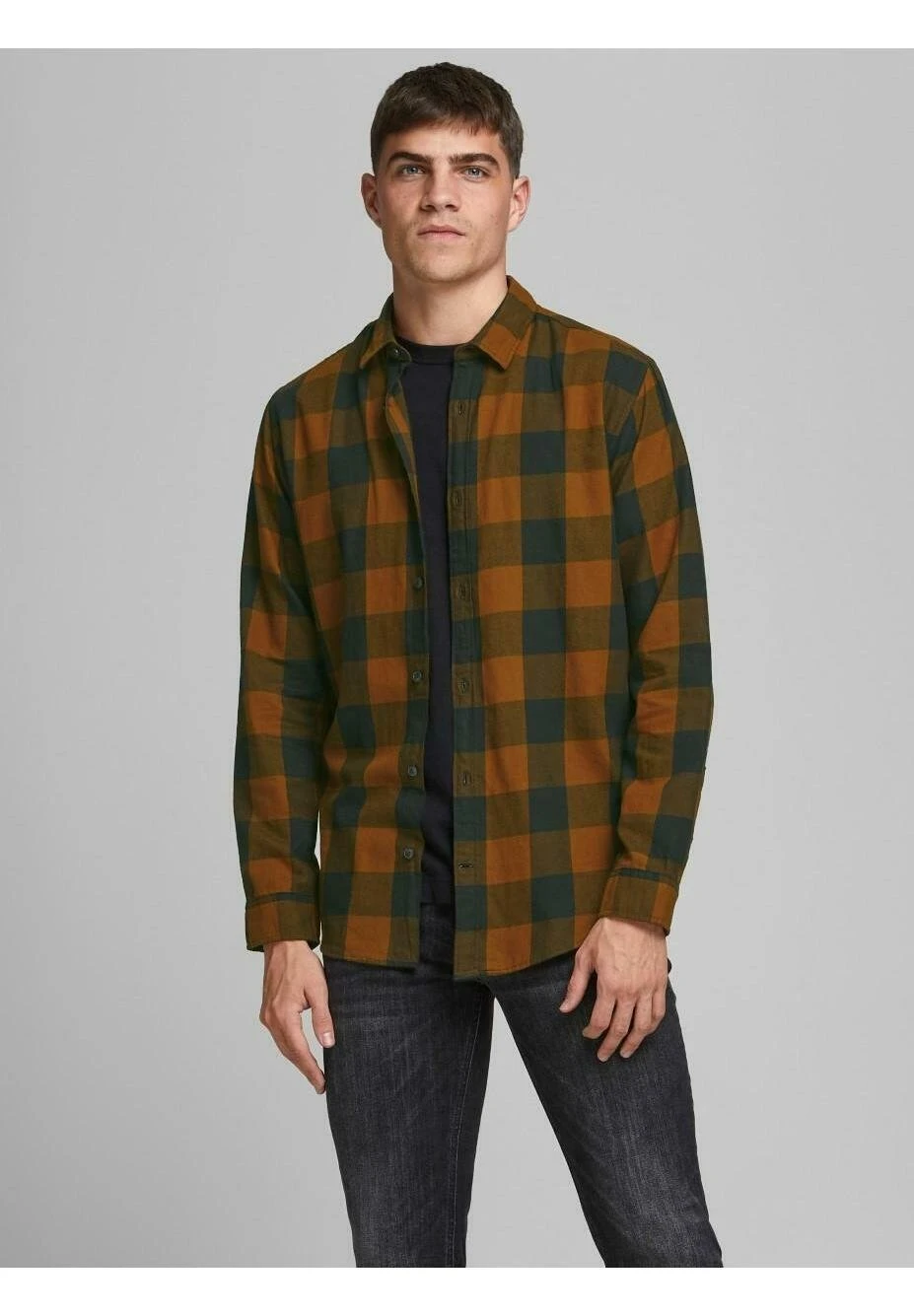 Jack & Jones Langärmliges Twill Mit- Camicia - Orange 1 Jack & Jones Langärmliges Twill Mit- Camicia - Orange