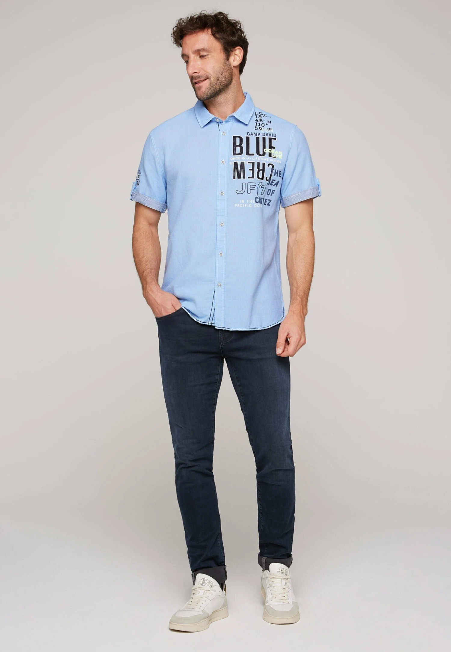 Camp David Strukturiertes Mit Rücken-PrintCamiciaPacific Blue Uomo Camicie CD422D070-K11 2 Camp David Strukturiertes Mit Rücken-PrintCamiciaPacific Blue Uomo Camicie CD422D070-K11 - immagine 2