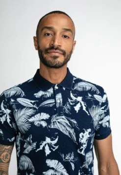 Petrol Industries With All-Over Print - Polo - Midnight Navy -Vendite Boss 13a253a42cee433399f55c07ddc410b9