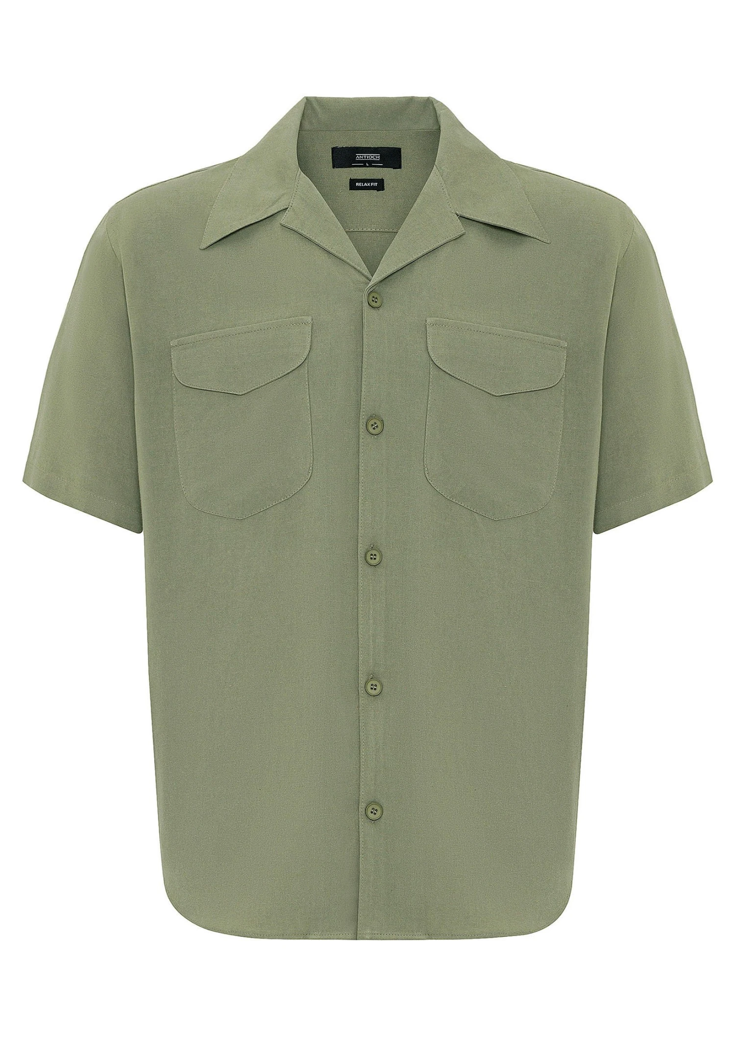 Lapel Collar Short Sleeve CamiciaKhaki Uomo Camicie AI722D02G-N11 7 Lapel Collar Short Sleeve CamiciaKhaki Uomo Camicie AI722D02G-N11 - immagine 7