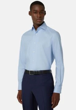 Regular Fit DobbyCamiciaLight Blu Uomo Camicie BQ122D062-K11