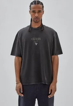 Guess Logo Frontale - T-Shirt Con Stampa - Nero