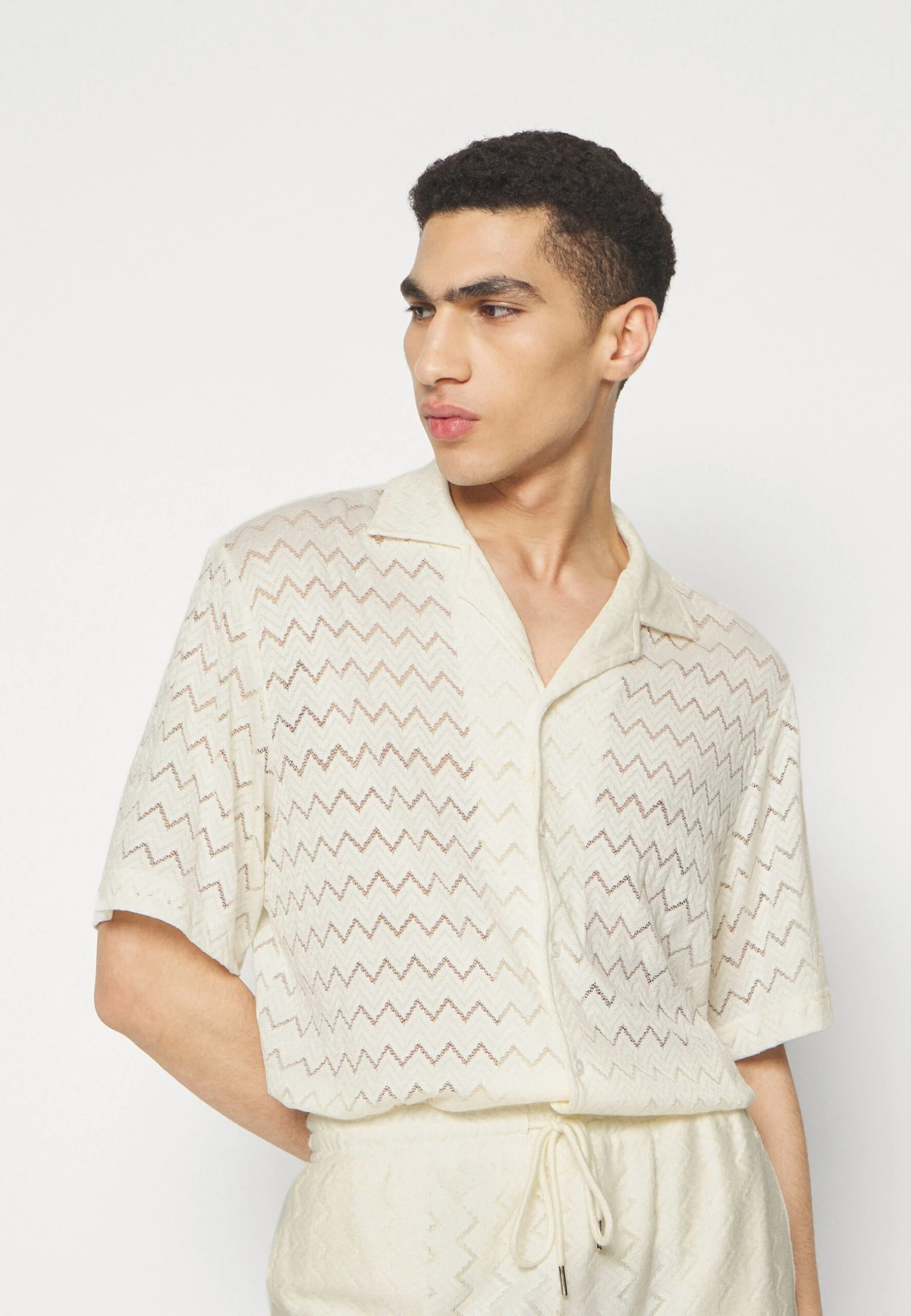 Chevron Shirt And Short Set - Shorts - Cream 5 Chevron Shirt And Short Set - Shorts - Cream - immagine 5