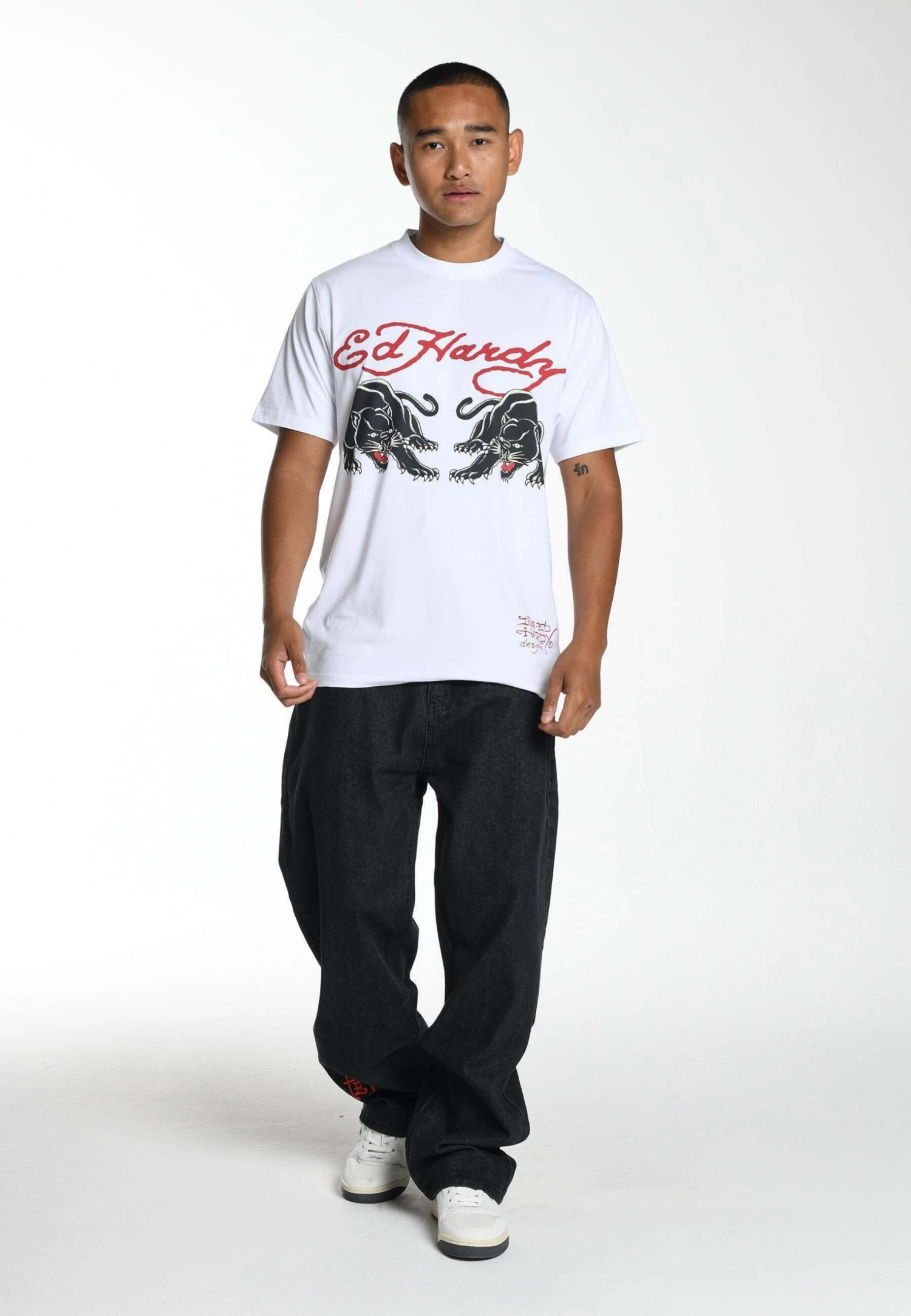 Ed Hardy Snake Sever Tattoo Graphic - Jeans Baggy - Black 2 Ed Hardy Snake Sever Tattoo Graphic - Jeans Baggy - Black - immagine 2