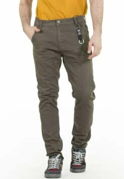 Koroshi Slim Fit - Pantaloni - Kaki