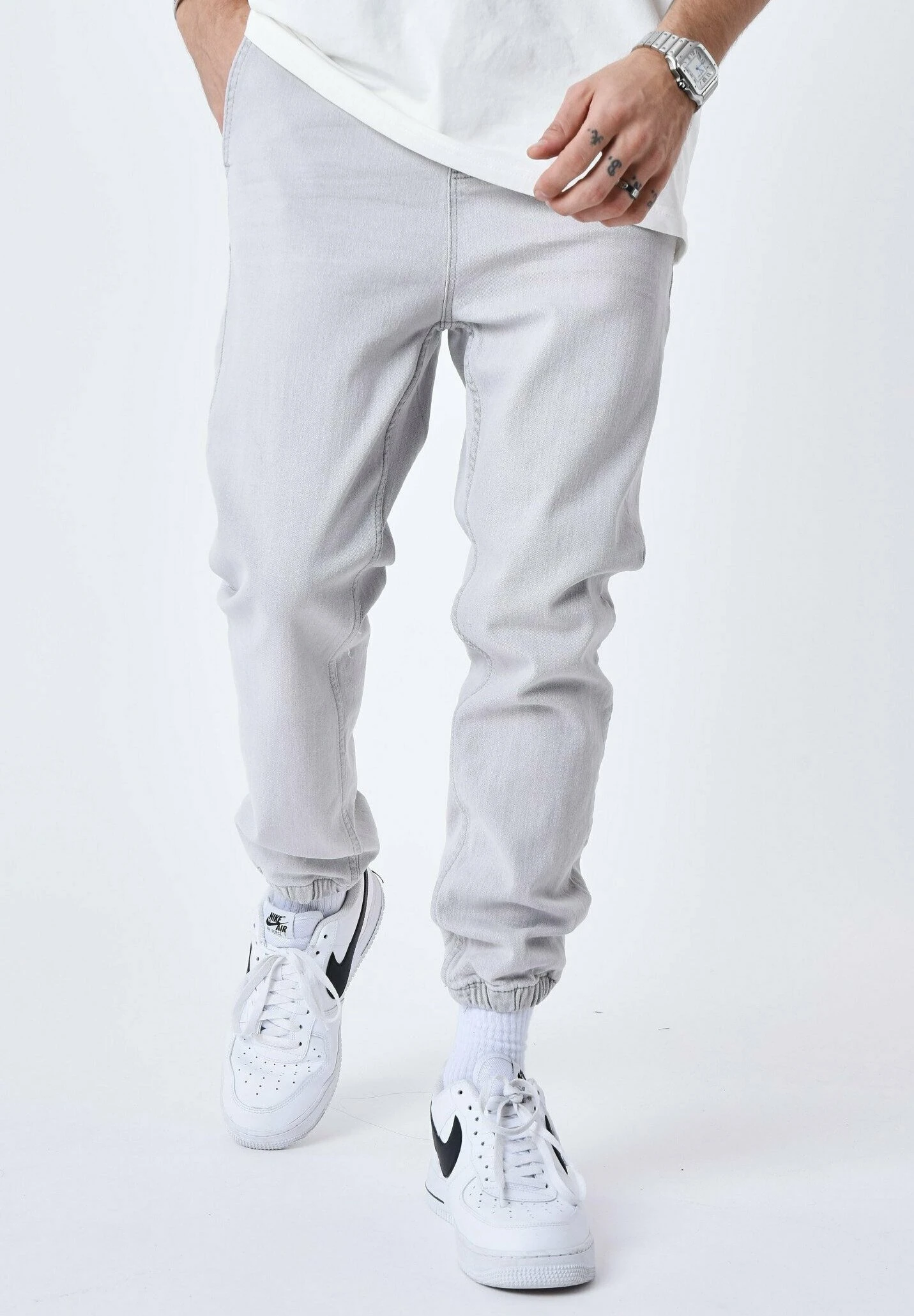 Jog Basic - Jeans Baggy - Gris Clair 1 Jog Basic - Jeans Baggy - Gris Clair