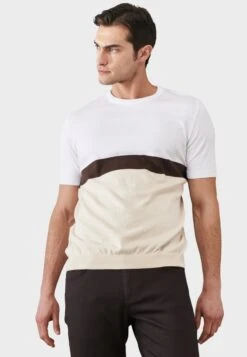 Standard Fit T-Shirt Con StampaEcru Beige Uomo T-shirt E Polo A7T22O01N-B11