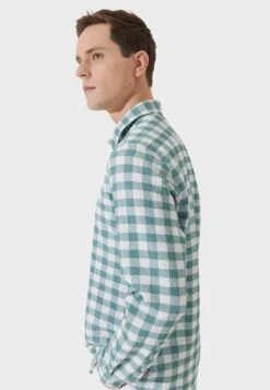 PuckeredCamiciaWhite Green Uomo Camicie A7T22D08U-A11 -Vendite Boss 282e83a2738d4327b2105072915e0f18