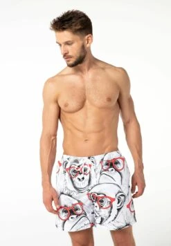 Mr GUGU & MISS GO Cheeky Monkey Shorts Da MareWhite Uomo Moda Mare GG782H00H-A11