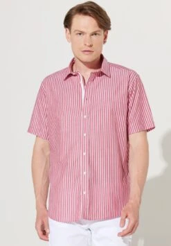 Comfort Fit Painted YarnCamiciaBurgundy/White Uomo Camicie A7T22D09M-G11