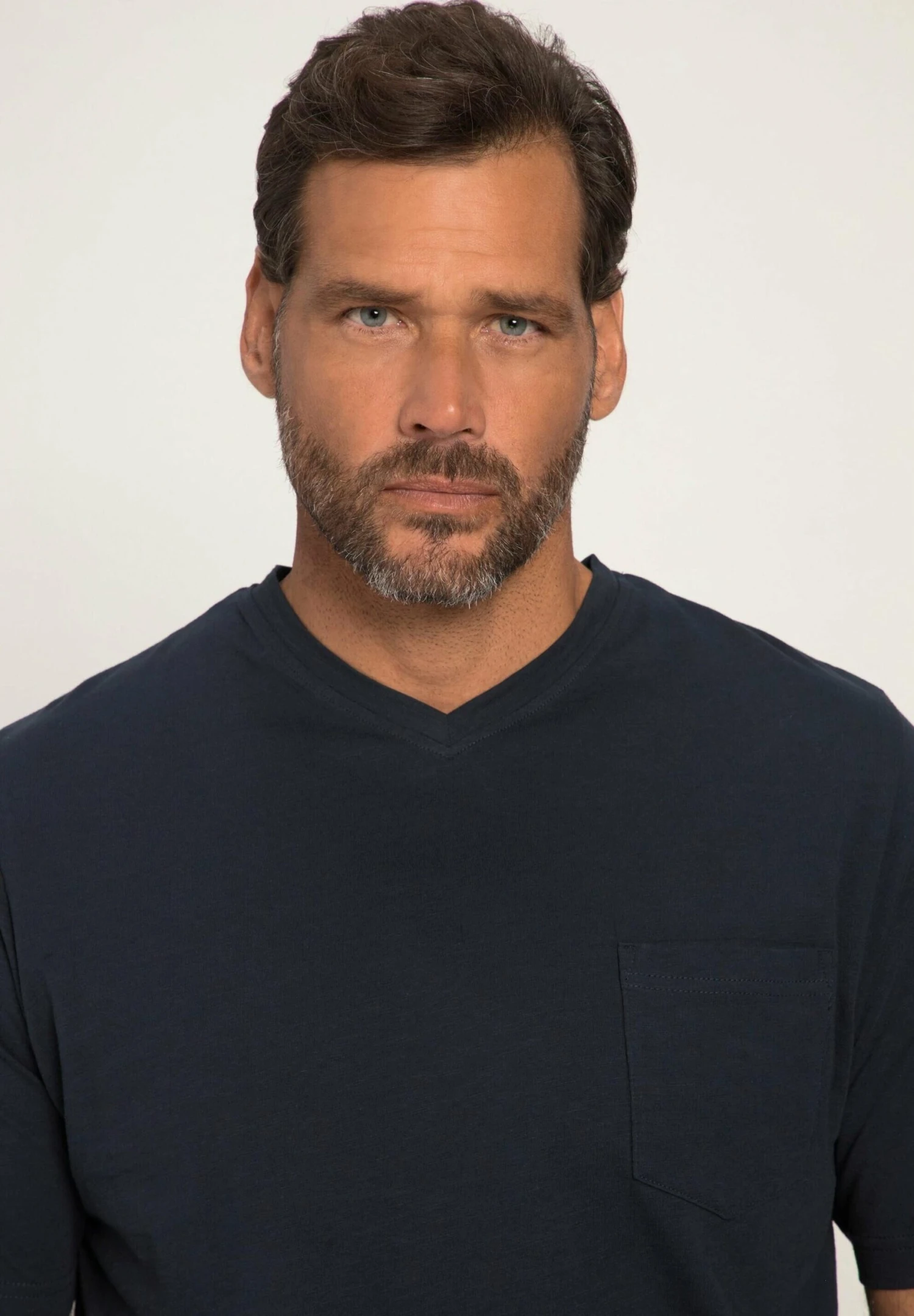 JP1880 Korte MouwenV-Hals Gevlamde T-Shirt BasicNavy Blau Uomo T-shirt E Polo JP322O0IU-K13 2 JP1880 Korte MouwenV-Hals Gevlamde T-Shirt BasicNavy Blau Uomo T-shirt E Polo JP322O0IU-K13 - immagine 2