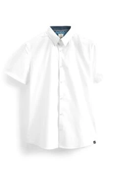 Next Stretch Oxford Short Sleeve ShirtCamiciaWhite Uomo Camicie NX322D1Q7-A11