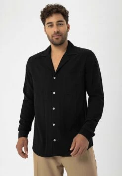 Long Sleeve Collar DetailedCamiciaBlack Uomo Camicie D4H22D016-Q11