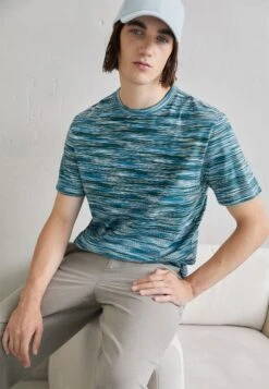 Missoni Short Sleeve T-Shirt Con StampaSpace Dyed Blue Uomo T-shirt E Polo 6MI22O00T-T13