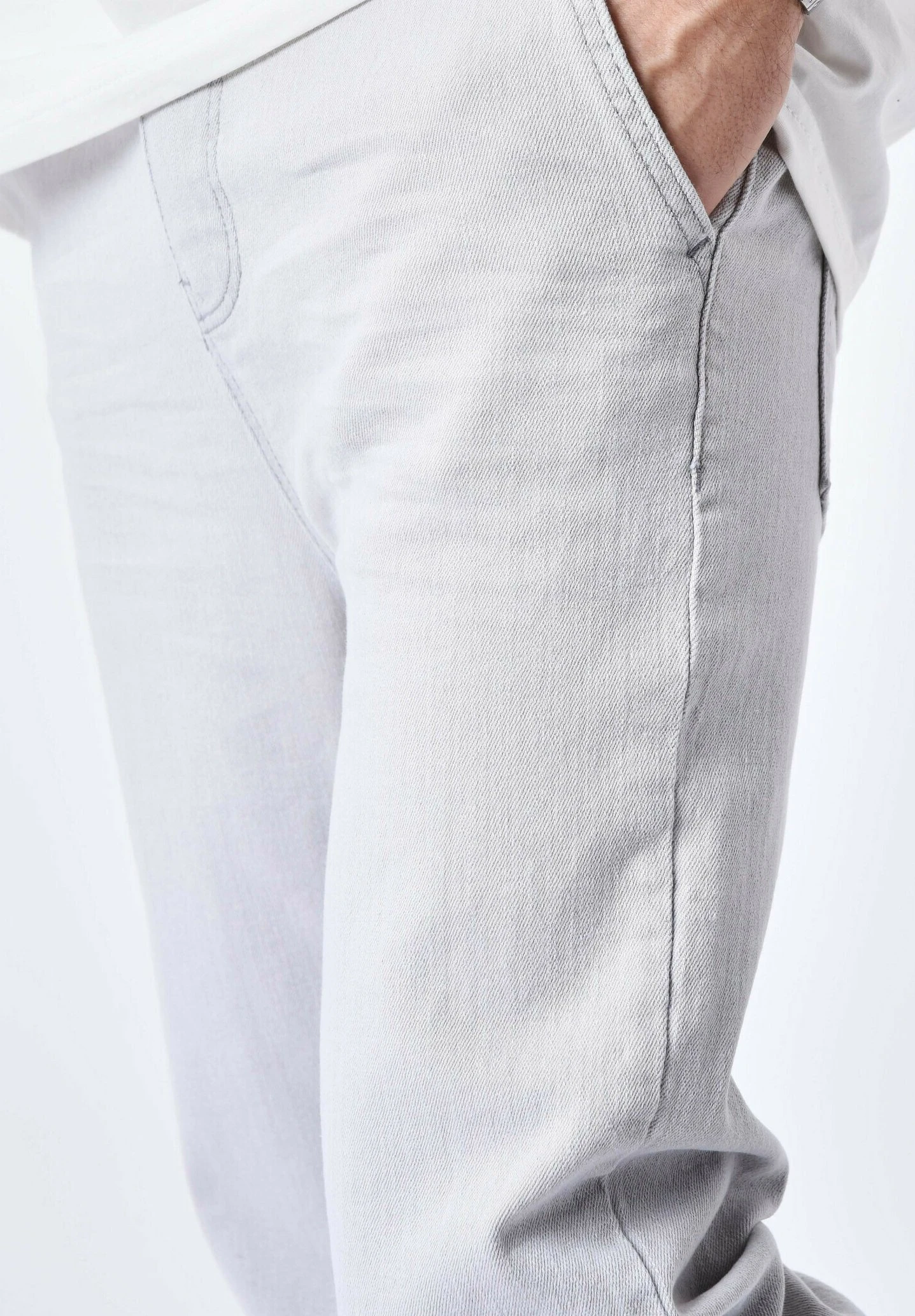 Jog Basic - Jeans Baggy - Gris Clair 4 Jog Basic - Jeans Baggy - Gris Clair - immagine 4