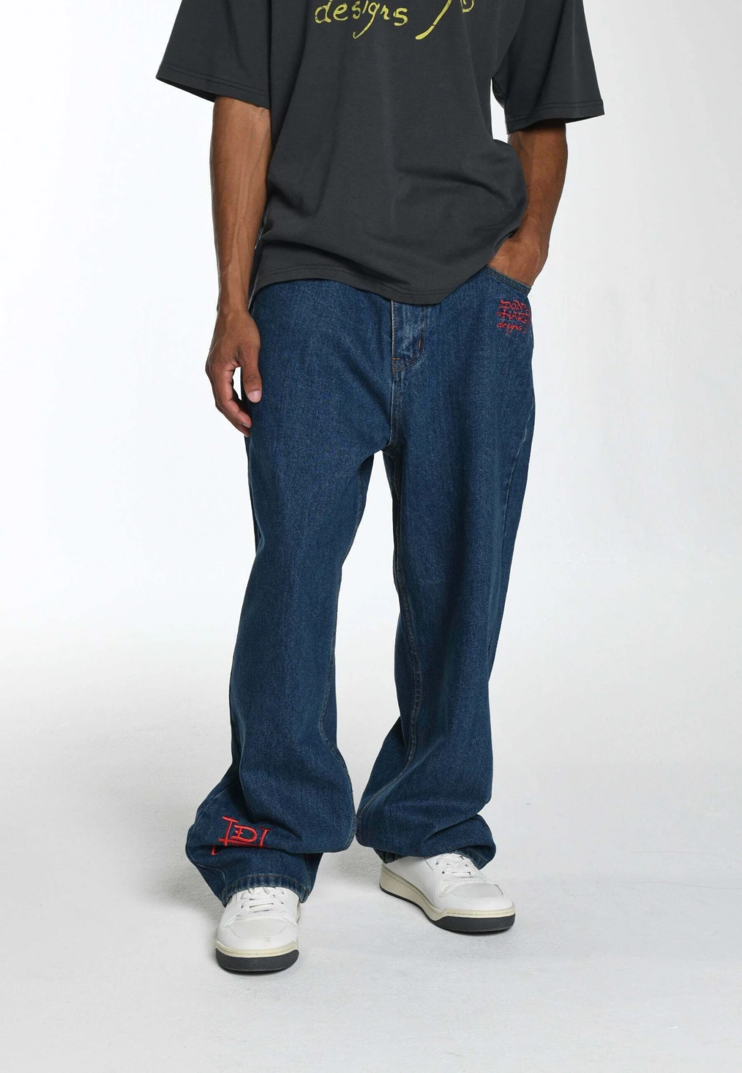 Ed Hardy Snake Sever Tattoo Graphic - Jeans Baggy - Indigo 2 Ed Hardy Snake Sever Tattoo Graphic - Jeans Baggy - Indigo - immagine 2