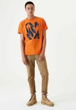 Garcia T-Shirt Con Stampa - Sunset Orange