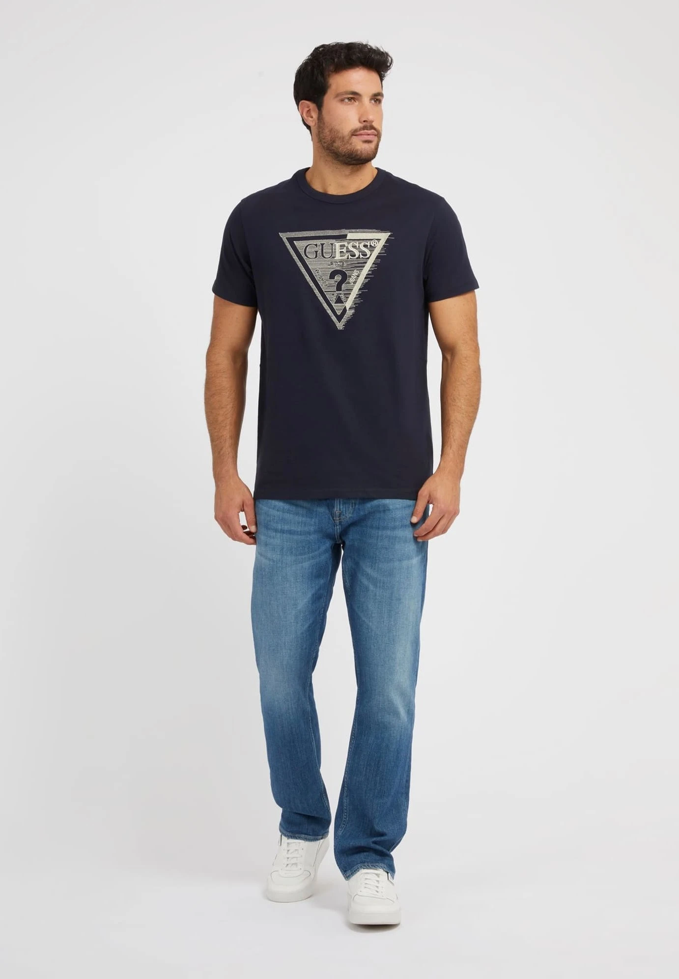 Guess Ss Cn Shaded TriangleT-Shirt Con StampaBlau Uomo T-shirt E Polo GU122O11W-K11 2 Guess Ss Cn Shaded TriangleT-Shirt Con StampaBlau Uomo T-shirt E Polo GU122O11W-K11 - immagine 2