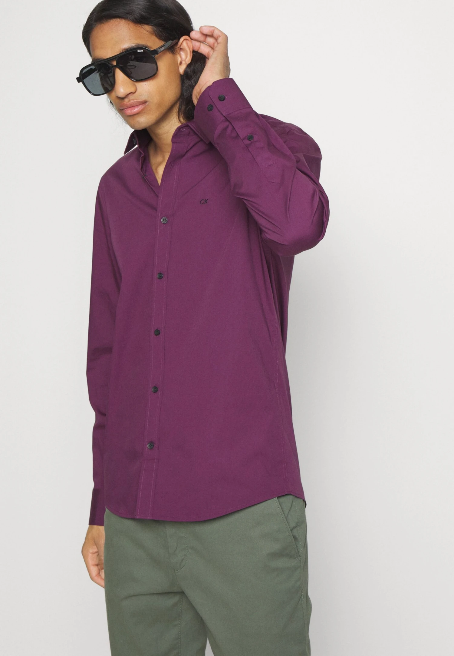 Calvin Klein Stretch Slim Shirt - Camicia Elegante - Italian Plum 4 Calvin Klein Stretch Slim Shirt - Camicia Elegante - Italian Plum - immagine 4