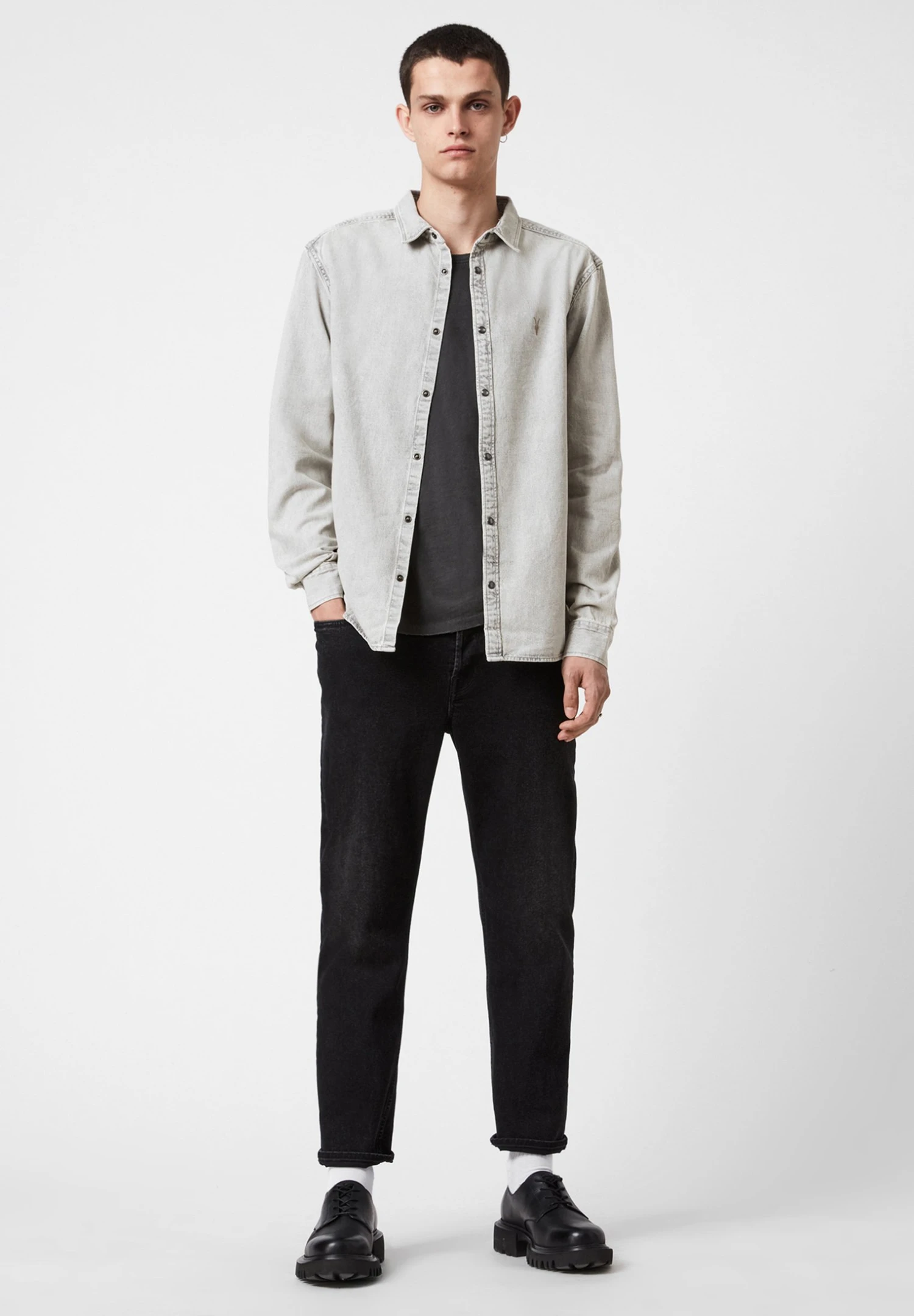 AllSaints Gleason - Camicia - Grey 2 AllSaints Gleason - Camicia - Grey - immagine 2