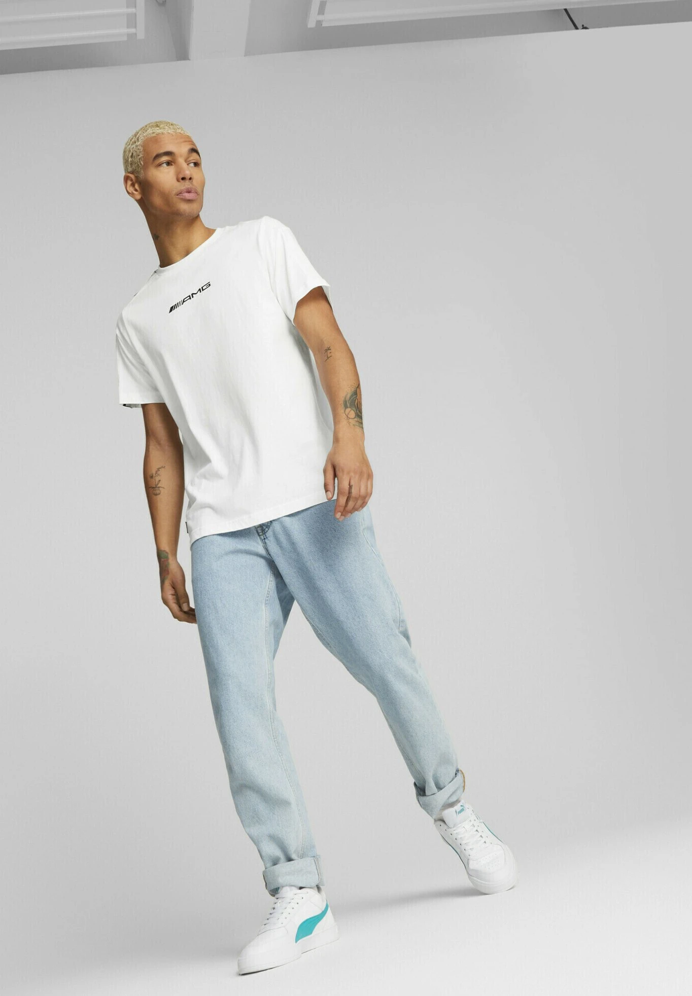 Puma Mercedes-Amg Petronas Motorsport Mt7 - T-Shirt Con Stampa - White 1 Puma Mercedes-Amg Petronas Motorsport Mt7 - T-Shirt Con Stampa - White