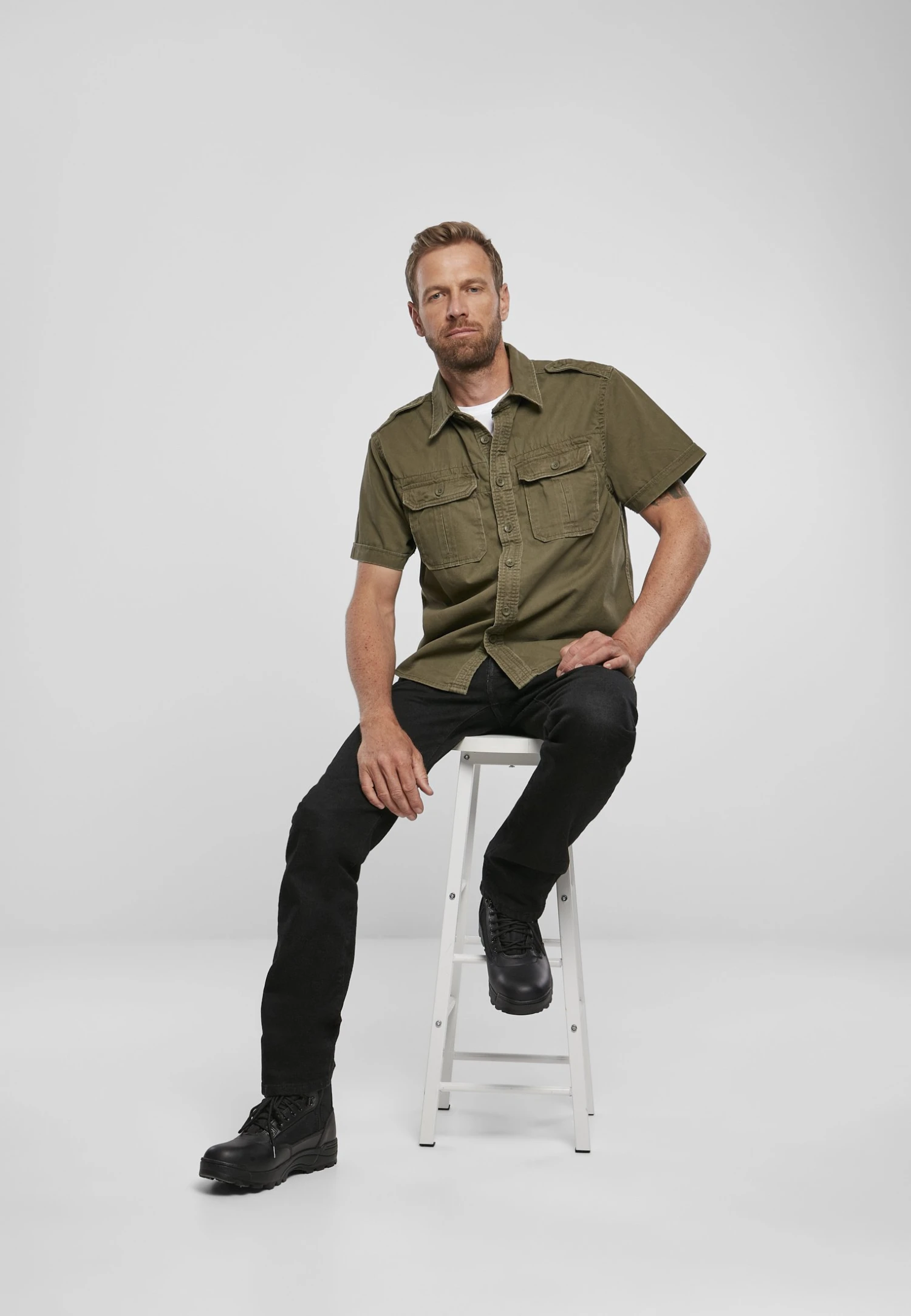 Brandit Vintage - Camicia - Olive 2 Brandit Vintage - Camicia - Olive - immagine 2