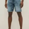 Next Stretch Straight Fit Shorts Di JeansSandy Blue Rip Uomo Jeans NX322F09B-K17