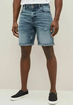 Next Stretch Straight Fit Shorts Di JeansSandy Blue Rip Uomo Jeans NX322F09B-K17