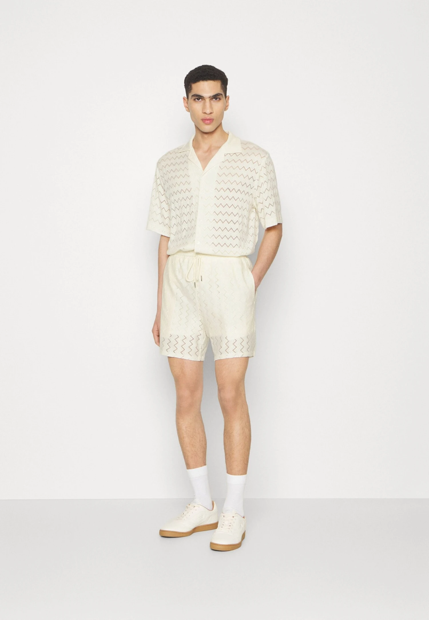 Chevron Shirt And Short Set - Shorts - Cream 2 Chevron Shirt And Short Set - Shorts - Cream - immagine 2