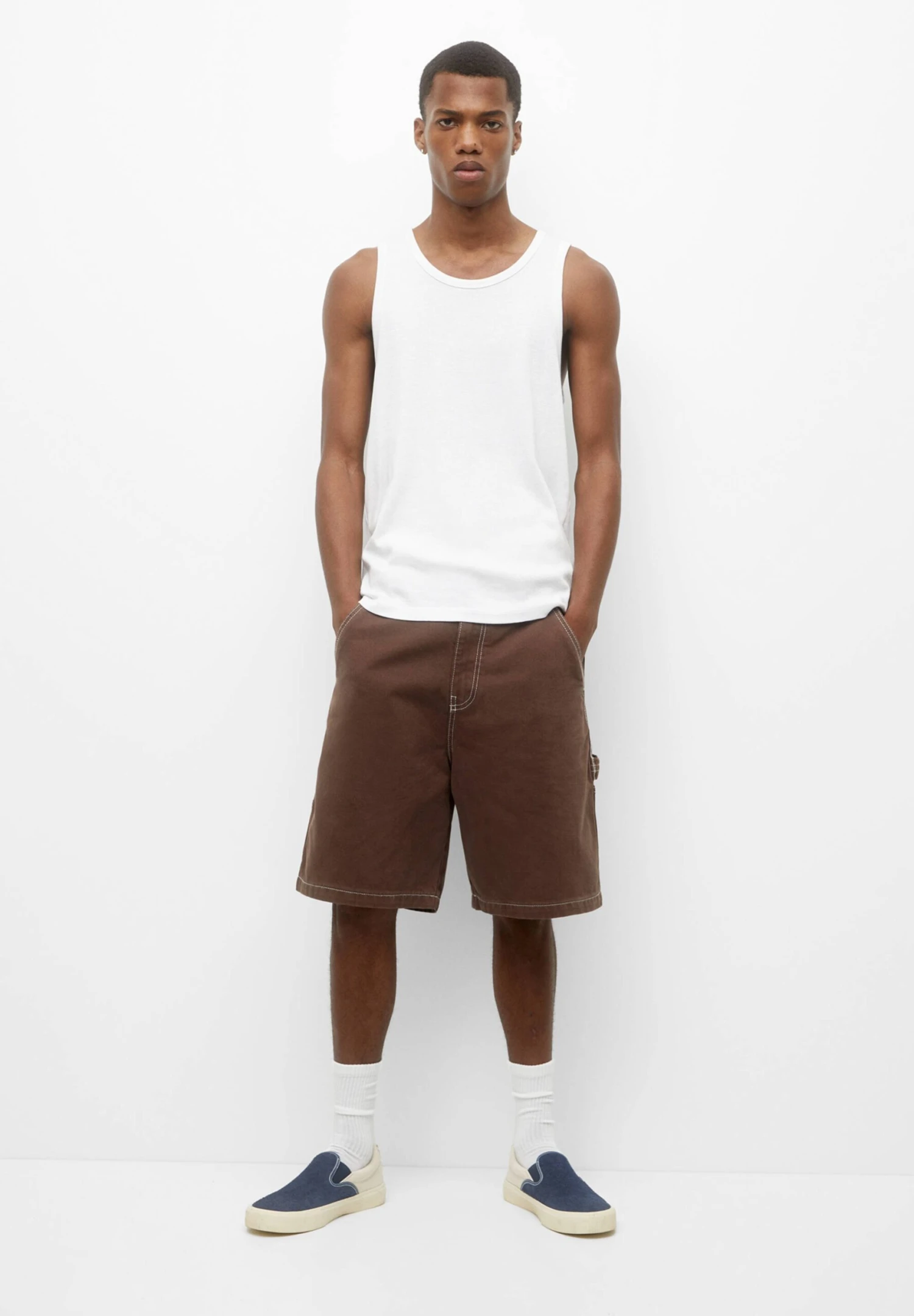 PULL & BEAR Carpenter Bermuda Shorts Di JeansDark Red Uomo Jeans PUC22F0C1-G11 2 PULL & BEAR Carpenter Bermuda Shorts Di JeansDark Red Uomo Jeans PUC22F0C1-G11 - immagine 2