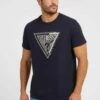 Guess Ss Cn Shaded TriangleT-Shirt Con StampaBlau Uomo T-shirt E Polo GU122O11W-K11