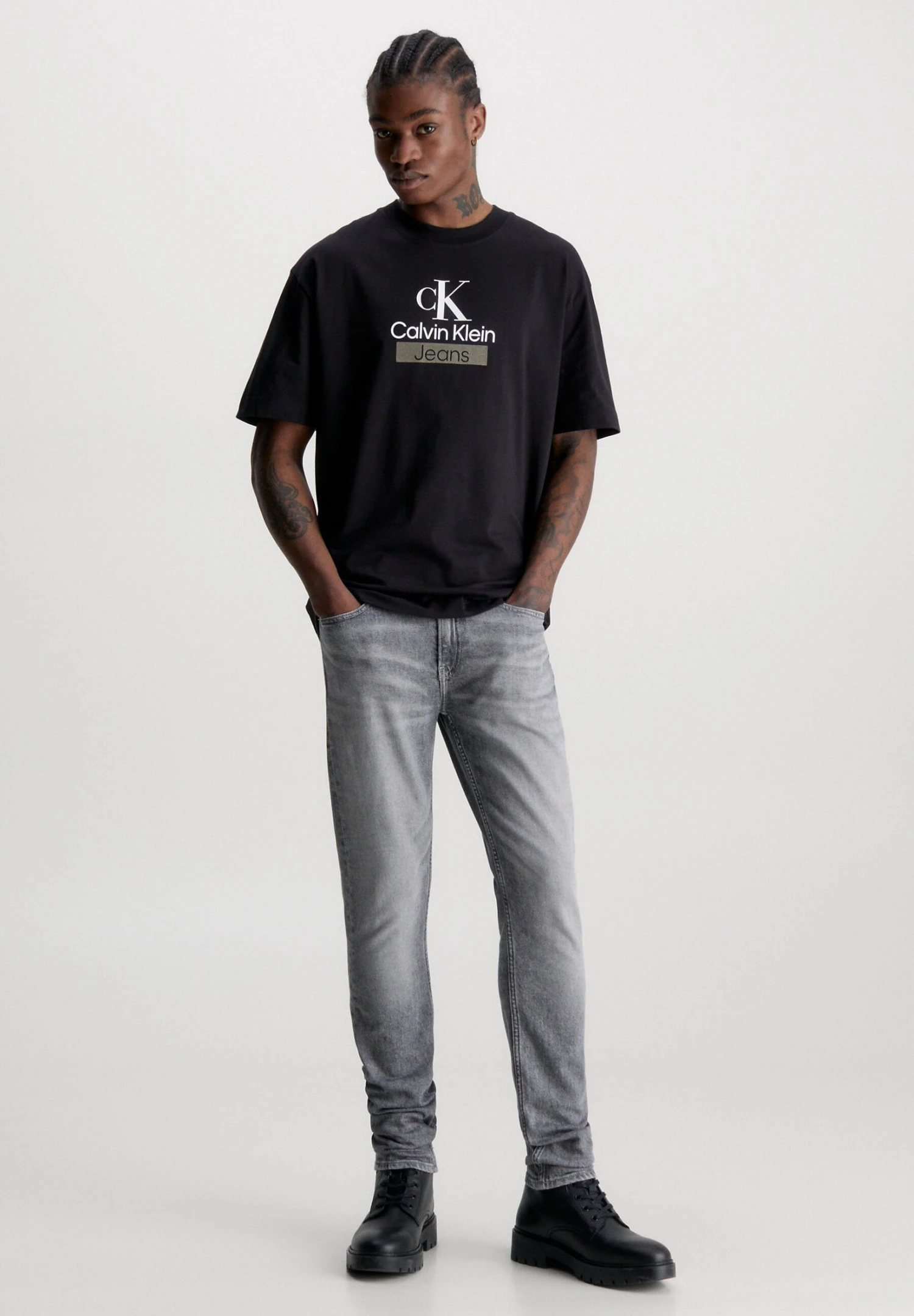 Calvin Klein Jeans Jeans Slim FitDenim Grey Uomo Jeans C1822G0SU-C11 2 Calvin Klein Jeans Jeans Slim FitDenim Grey Uomo Jeans C1822G0SU-C11 - immagine 2