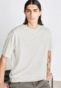 Boss TeglitchstitchT-Shirt BasicLight Pastel Grey Uomo T-shirt E Polo BB122O0XV-C11