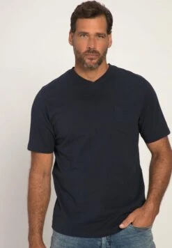 JP1880 Korte MouwenV-Hals Gevlamde T-Shirt BasicNavy Blau Uomo T-shirt E Polo JP322O0IU-K13