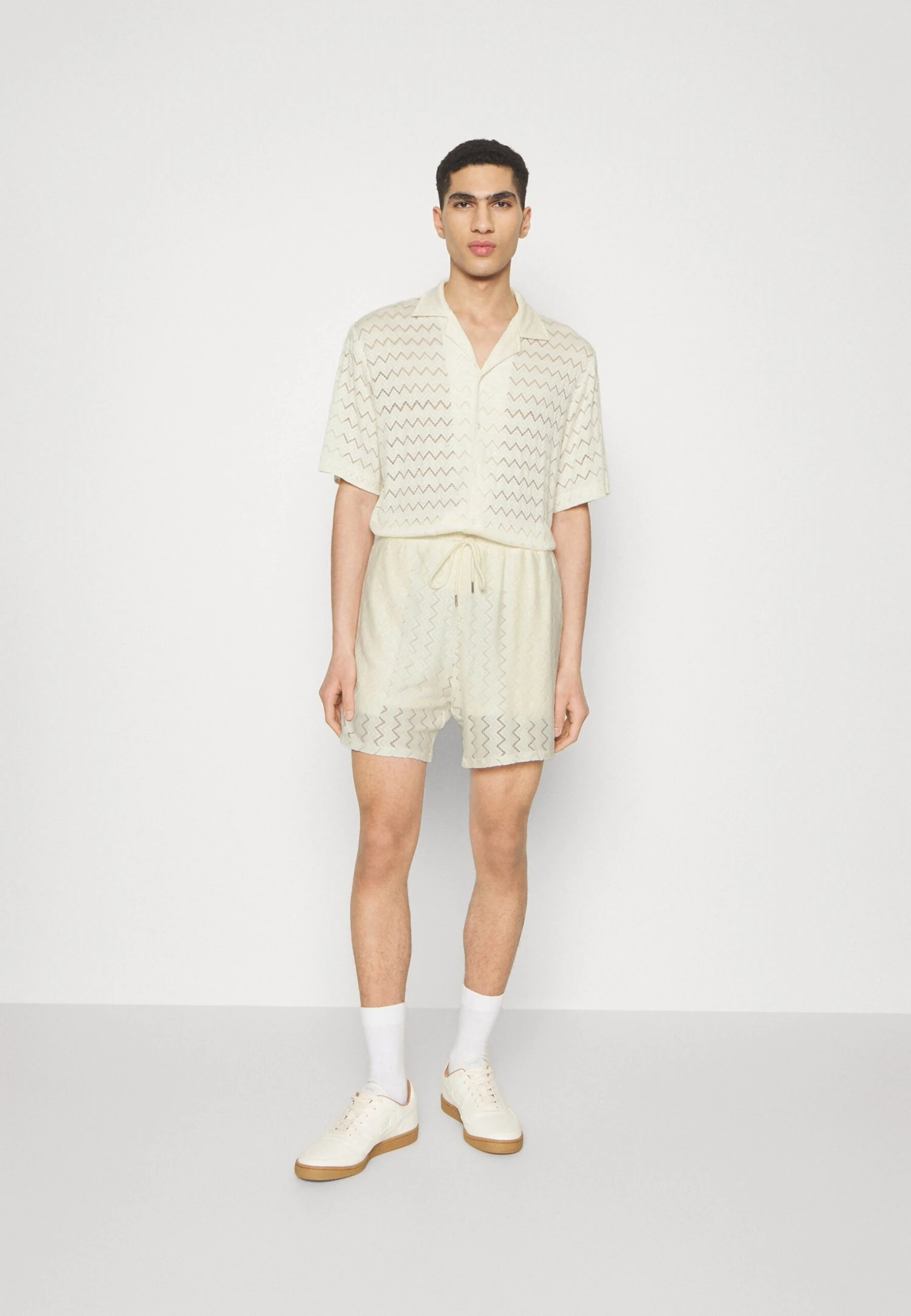 Chevron Shirt And Short Set - Shorts - Cream 1 Chevron Shirt And Short Set - Shorts - Cream