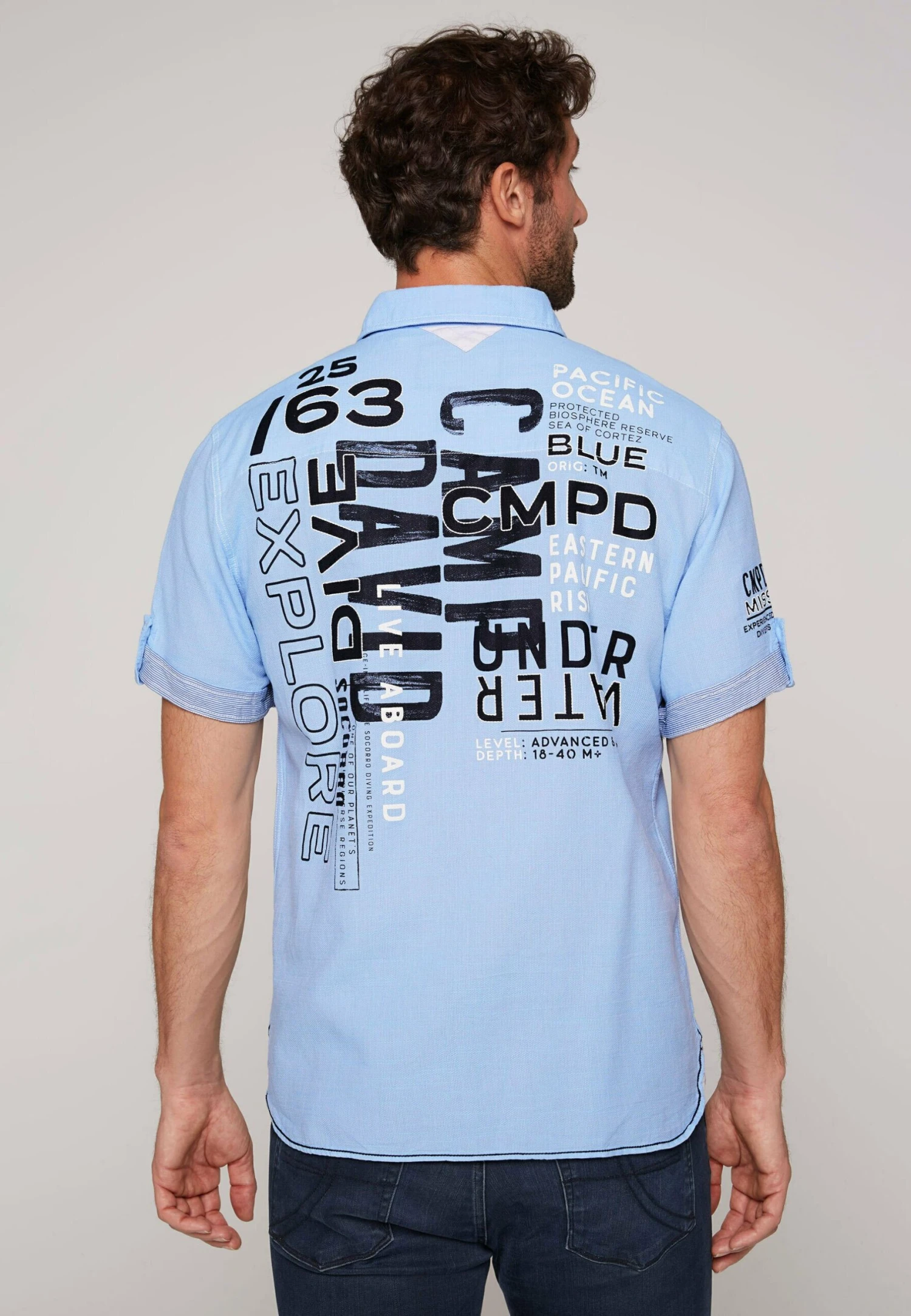 Camp David Strukturiertes Mit Rücken-PrintCamiciaPacific Blue Uomo Camicie CD422D070-K11 3 Camp David Strukturiertes Mit Rücken-PrintCamiciaPacific Blue Uomo Camicie CD422D070-K11 - immagine 3