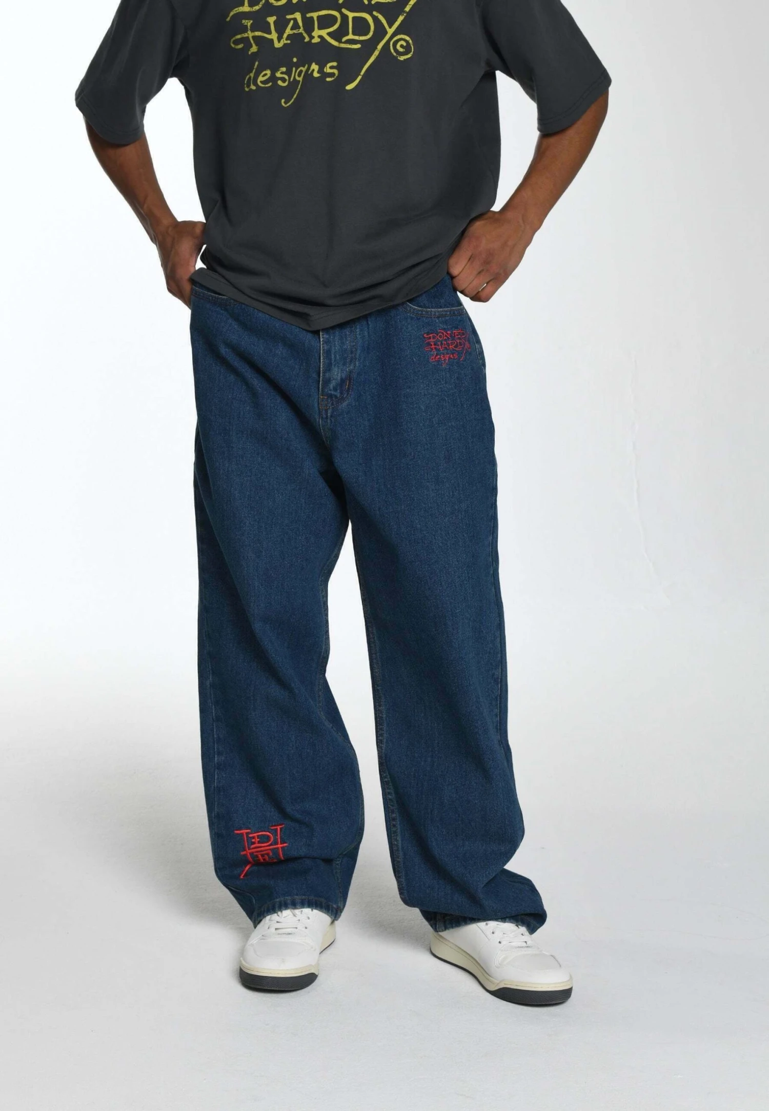 Ed Hardy Snake Sever Tattoo Graphic - Jeans Baggy - Indigo 3 Ed Hardy Snake Sever Tattoo Graphic - Jeans Baggy - Indigo - immagine 3