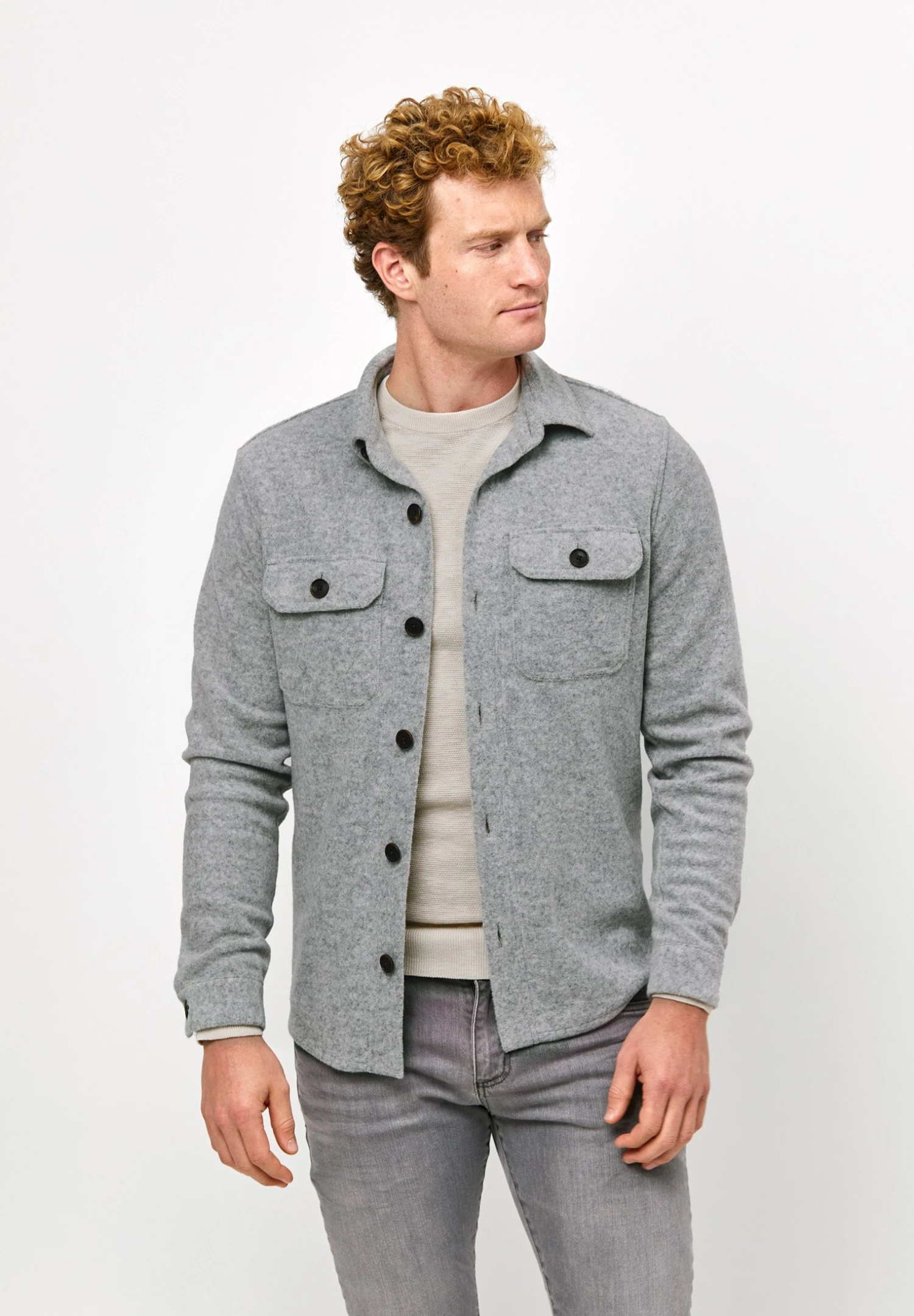 Profuomo SolidCamiciaLight Grey Uomo Camicie PRI22D06O-C11 1 Profuomo SolidCamiciaLight Grey Uomo Camicie PRI22D06O-C11