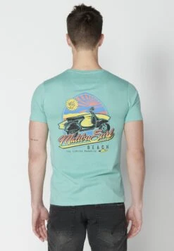 Koroshi Short Sleeve T-Shirt Con StampaMenta Mint Uomo T-shirt E Polo KOL22O0DI-K11