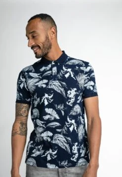 Petrol Industries With All-Over Print - Polo - Midnight Navy