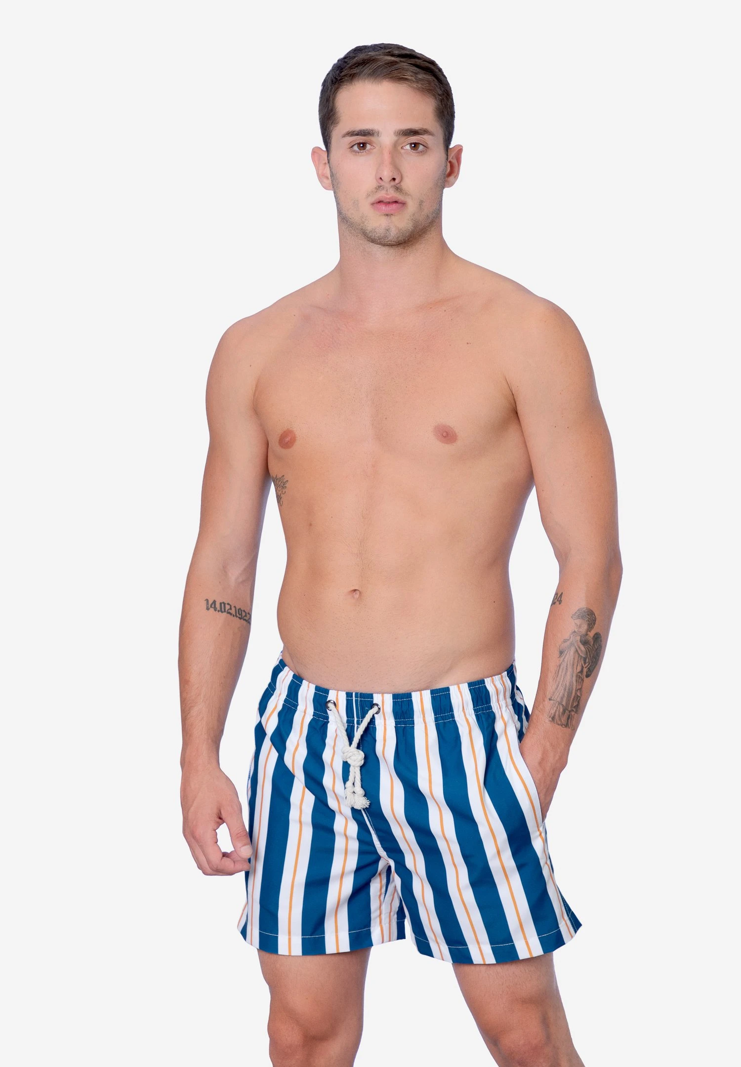 RiccioneShorts Da MareBlu Bianco E Giallo Uomo Moda Mare G4I82H004-K11 1 RiccioneShorts Da MareBlu Bianco E Giallo Uomo Moda Mare G4I82H004-K11