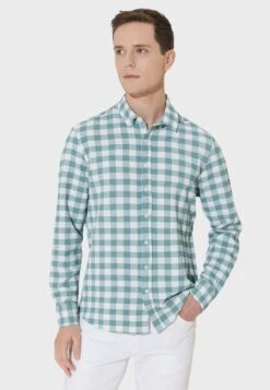 PuckeredCamiciaWhite Green Uomo Camicie A7T22D08U-A11