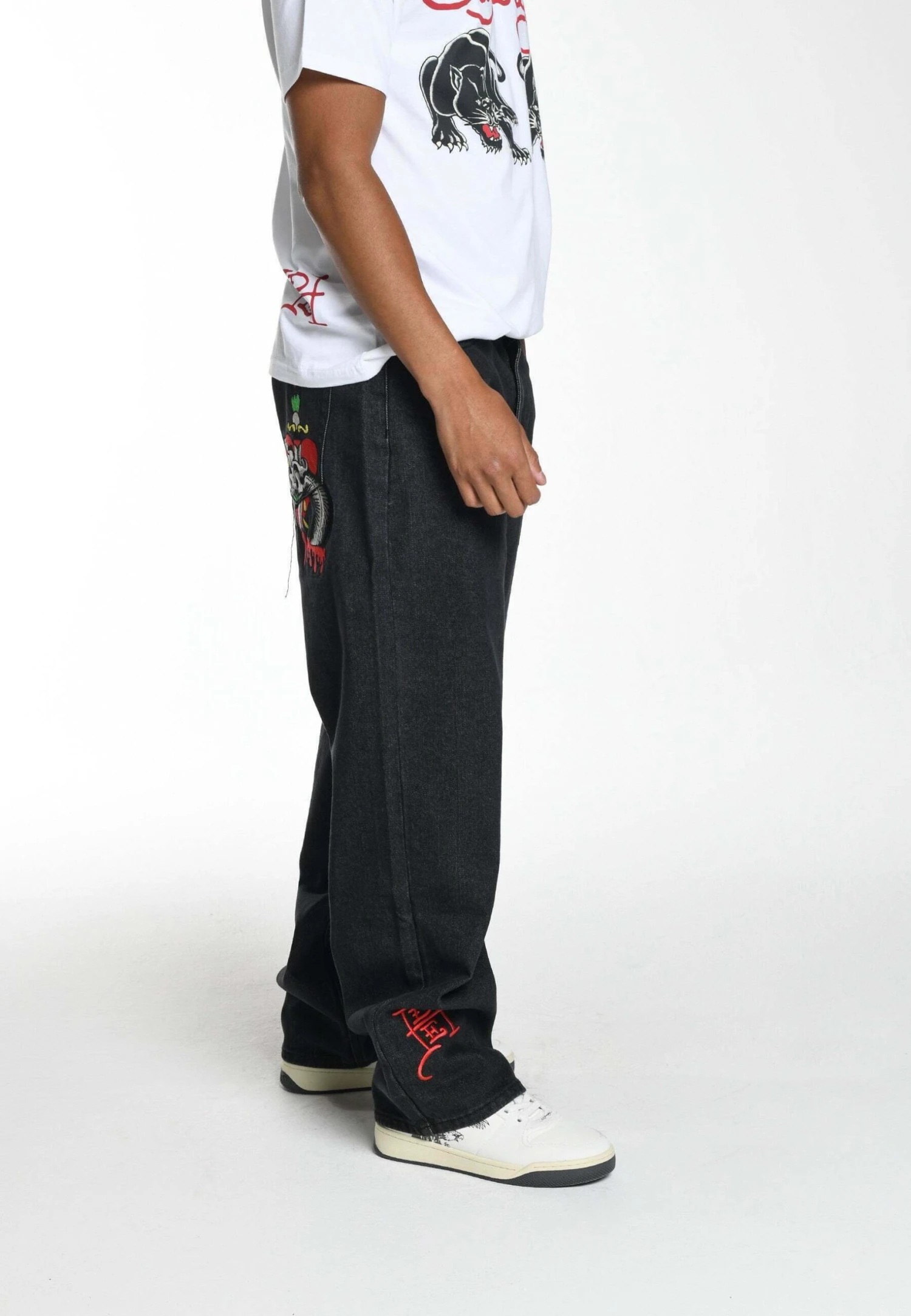 Ed Hardy Snake Sever Tattoo Graphic - Jeans Baggy - Black 4 Ed Hardy Snake Sever Tattoo Graphic - Jeans Baggy - Black - immagine 4